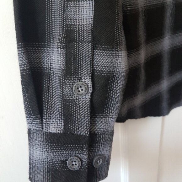 Dixxon X Danny G Grey Black Plaid Flannel Long Sleeve Button Down Shirt Sz M - Picture 9 of 15